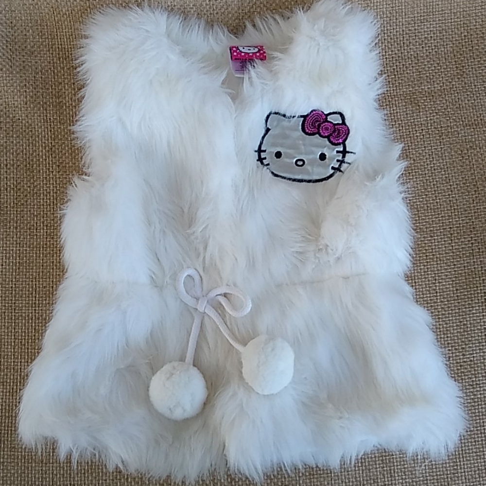 Hello Kitty Fur Vest white